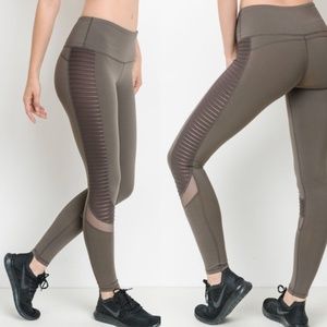 MONO B Brown Moto Leggings Motto Yoga Pants # 5